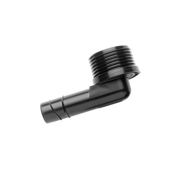 Pripájacie koleno HSBE-075, 16 mm x 3/4" - čierne