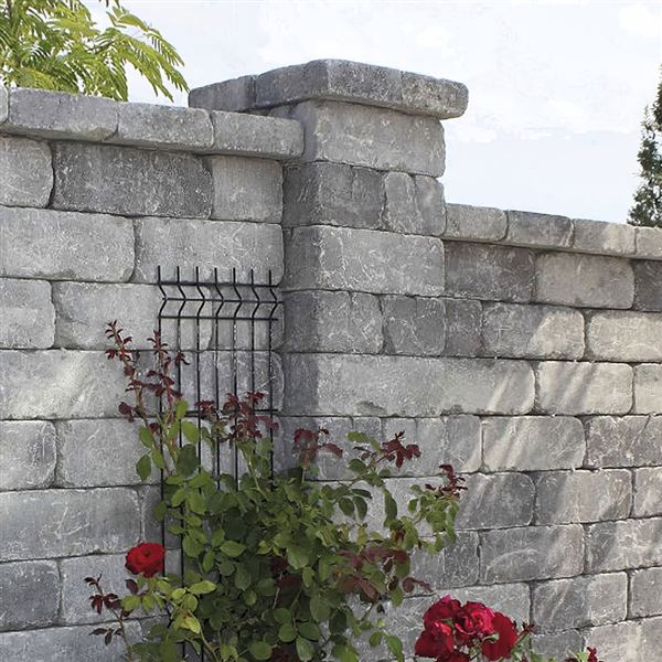Semmelrock Castello krycia platňa pre stĺpik 23 × 25 × 8 cm, sivo-čierna melirovaná