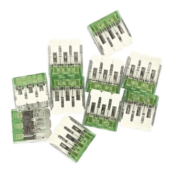 Páčková spojovacia svorka 3× 0,2– 4 mm2, 10 ks