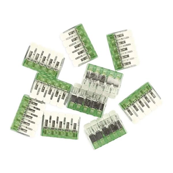 Páčková spojovacia svorka 5× 0,2–4 mm2, 10 ks