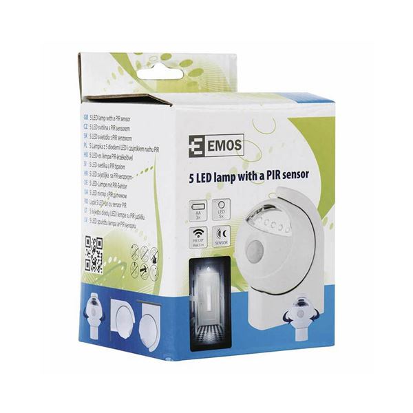 Svietidlo Emos 5 LED PIR 3AA