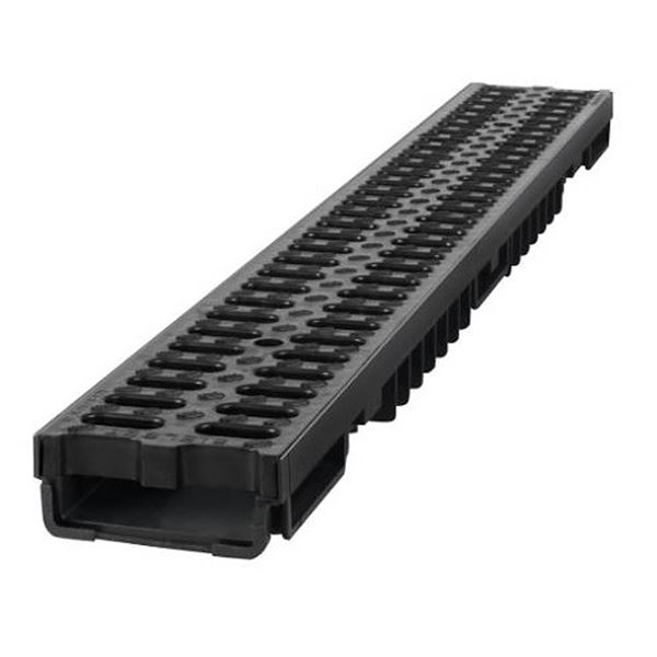 Žľab odvodňovací plastový 130 × 55 × 1000 mm, plastový rošt