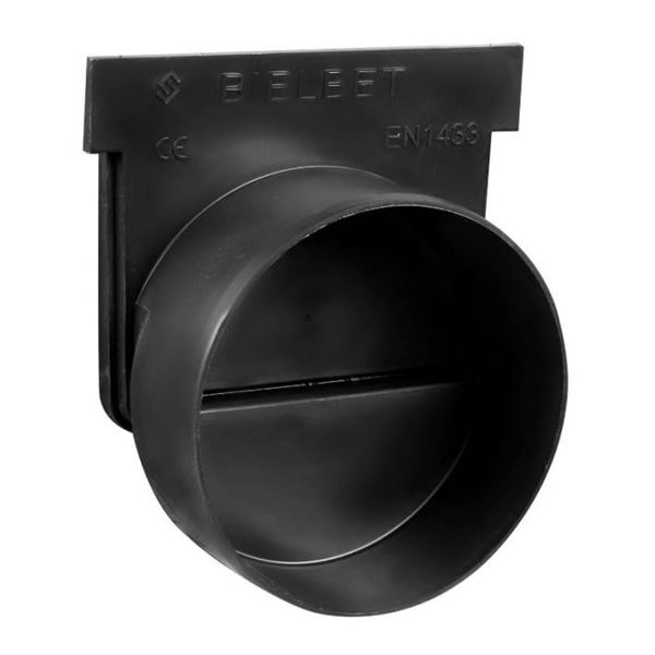 Žľab 100/130 čelo s nátrubkom DN110