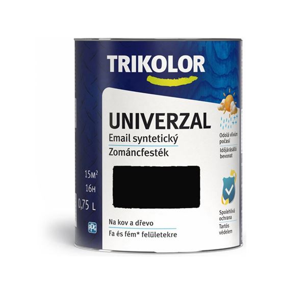 Email syntetický Trikolor Univerzal 9005 čierna 0,75 l