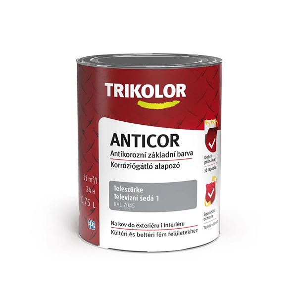 Farba syntetická Trikolor Anticor 7045 sivá 0,75l