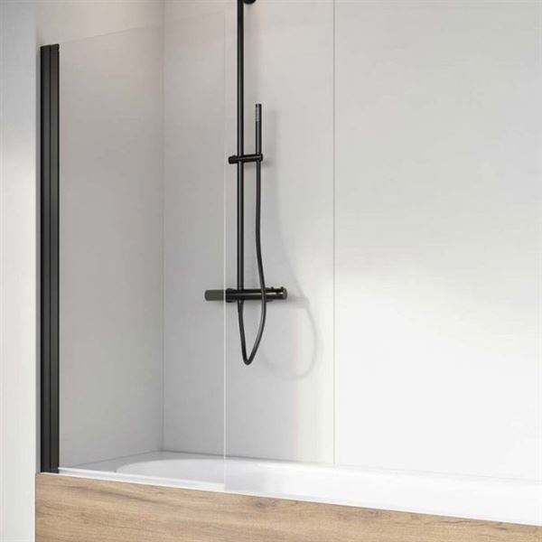 Zástena vaňová Radaway ES 8 Black PNJ I 80 × 150 cm, ľavá, sklo satinato