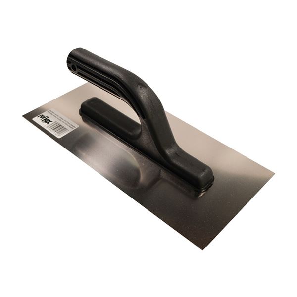 Hladítko nerezové, s plastovou rukoväťou, hladké, 270x130 mm