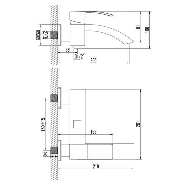 Batéria SAPHO GINKO vaňová, chróm