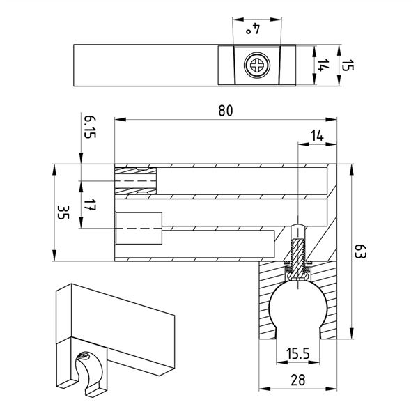Držiak sprchy SAPHO otočný, hranatý, chróm