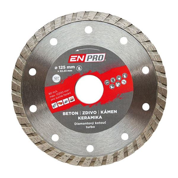 Diamantový kotúč turbo, 125 x 1,4 x 22,3 mm ENPRO