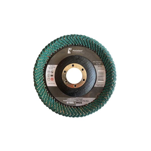 Kotúč obojstranný lamelový brúsny 125 mm, P40, Molatool Zirkón
