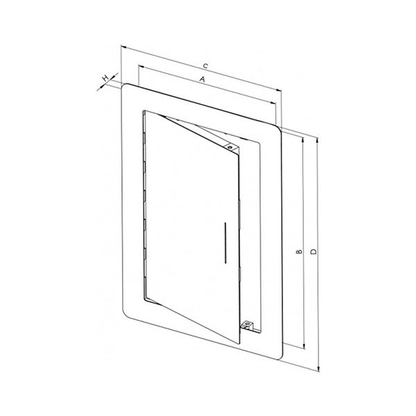 Lakované revízne dvierka Haco exkluzívka 200x300, kovové, biele