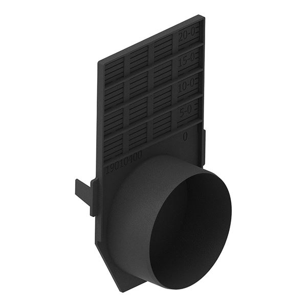 Čelná/koncová stena pre pojazdný žľab Hydro BG Filcoten z recyklovaného plastu NW 100, DN 100