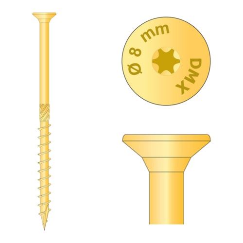 Skrutka konštrukčná 8 x 240, zap. hlava TORX, balenie 50 ks