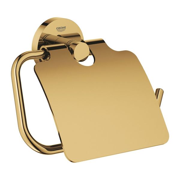 Držiak na toaletný papier s krytom Grohe Essential, zlatý lesklý