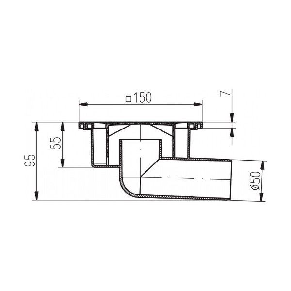 Podlahový bočný vpust Haco PVB DN 50, plast