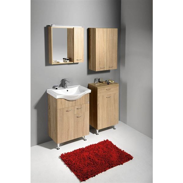 Skrinka AQUALINE ZOJA horná 50 × 76 × 23 cm, dub platin