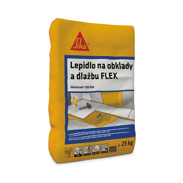 Sika flexibilné, cementové lepidlo na dlažbu Ceram 253 C2TE S1