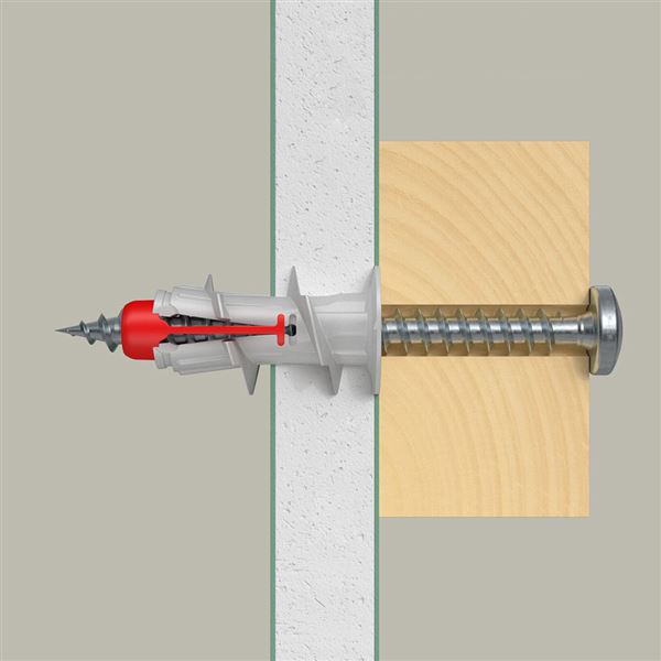 Hmoždinka do sadrokartónu Fischer DuoBlade so skrutkou s polguľatou hlavou S PH K NV