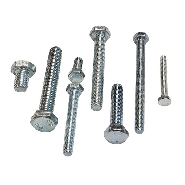 Skrutka metrická so šesťhrannou hlavou M12 x 80 mm, Zinok biely