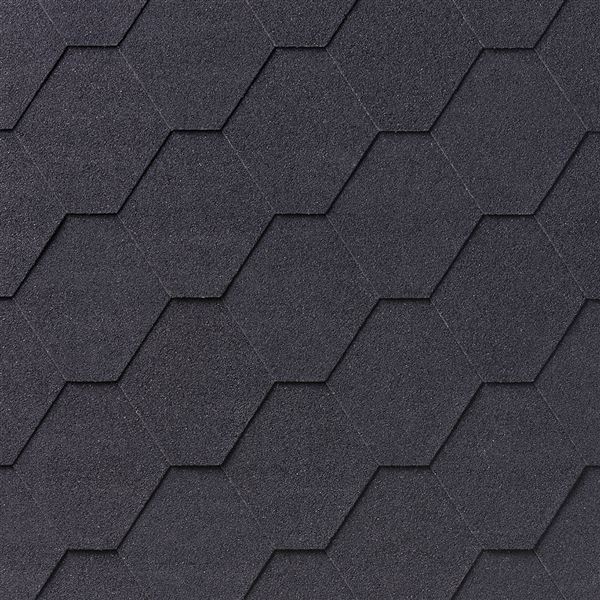 Šindeľ IKO Superglass - Hexagonal č.01, čierna