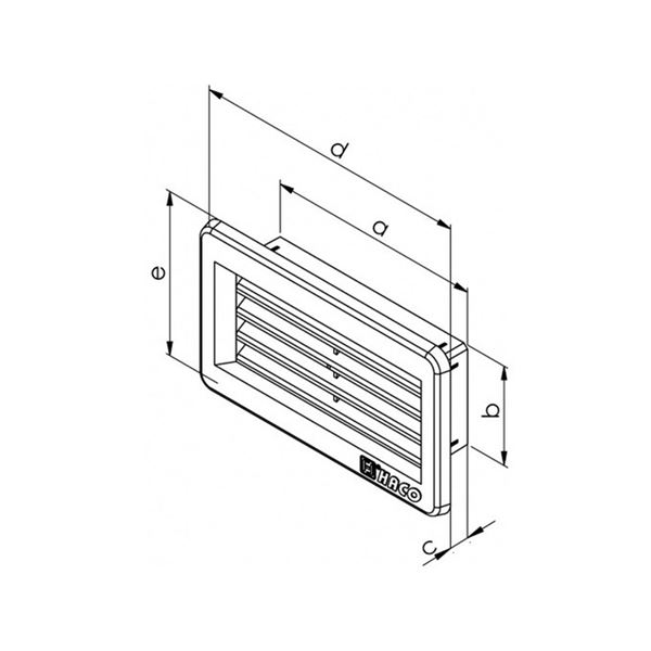 Vetracia mriežka Haco  VM 110x55, biela