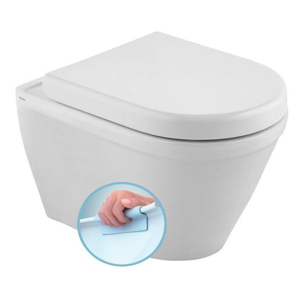 WC misa CLAUDIA závesná, rimless, 35,5 × 52 cm, biela