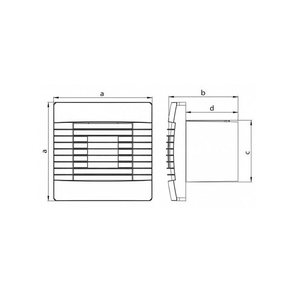 Axiálny stenový ventilátor Haco so žaluziou AV PRO 100 P