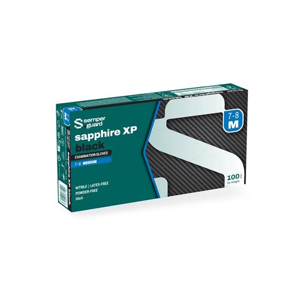 Jednorazové rukavice SEMPERGUARD – nepudrované, čierne