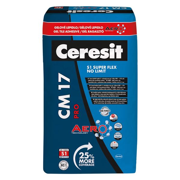  Ceresit CM 17 PRO, vysoko flexibilné cementové lepidlo S1, 25 kg