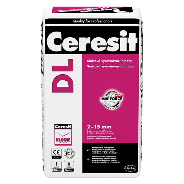 Ceresit DL, sadrová samonivelizačná podlahová hmota, 25 kg