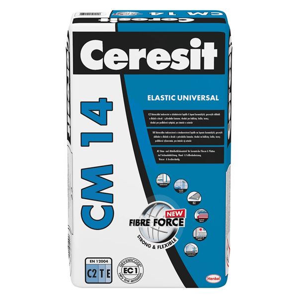Zlepšené cementové lepidlo vystužené vláknami Ceresit CM 14, 25 kg