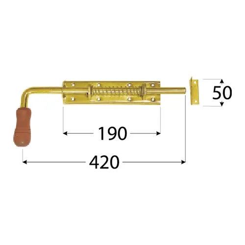 Pružinová závora WSP 420 s drevenou rukoväťou 420 × 50 mm