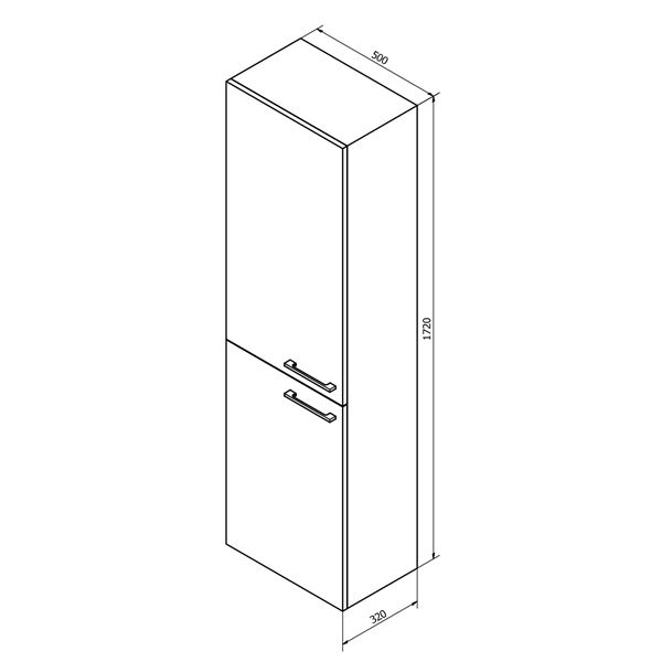 Skrinka SAPHO ESPACE vysoká 50 × 172 × 32cm, 2× dvierka, ľavá/pravá, borovica rustik