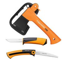 Štiepacia kempingová sekera SET Fiskars X5 + nôž + pílka