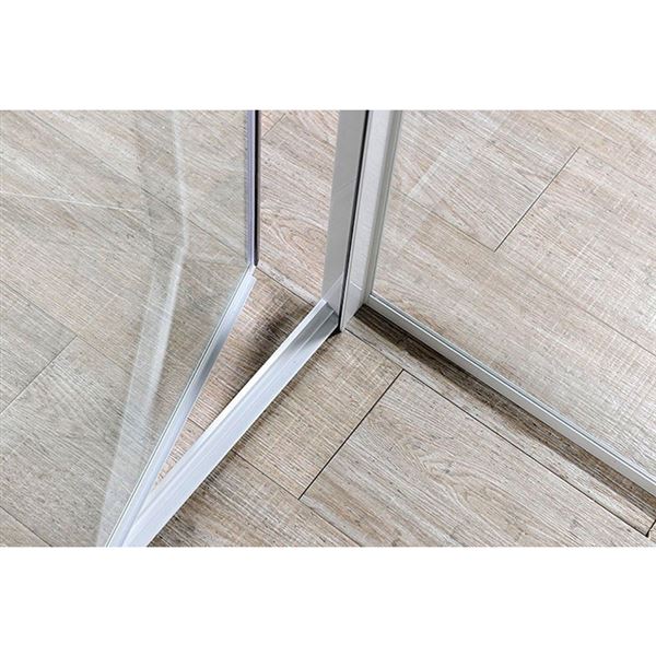 Dvere sprchové AQUALINE AMICO 104-122 × 185 cm, biely rám, číre