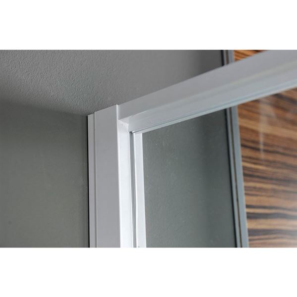 Dvere sprchové AQUALINE AMICO 104-122 × 185 cm, biely rám, číre