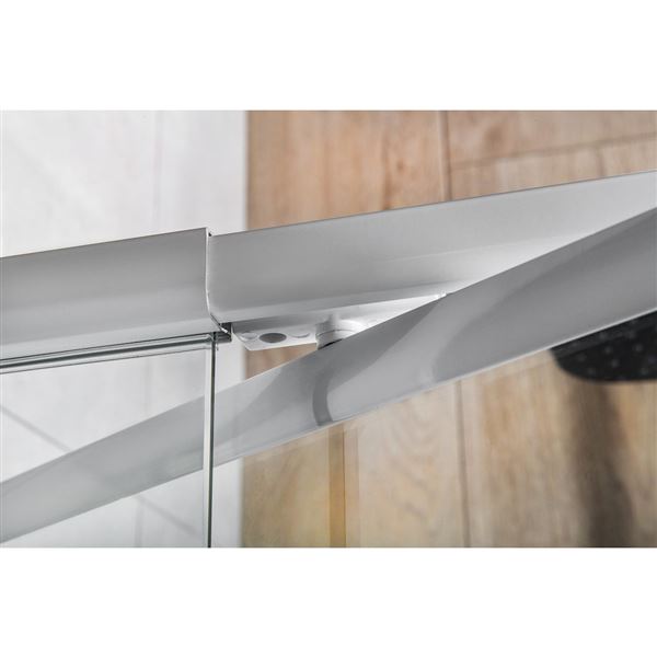 Dvere sprchové AQUALINE AMICO 104-122 × 185 cm, biely rám, číre