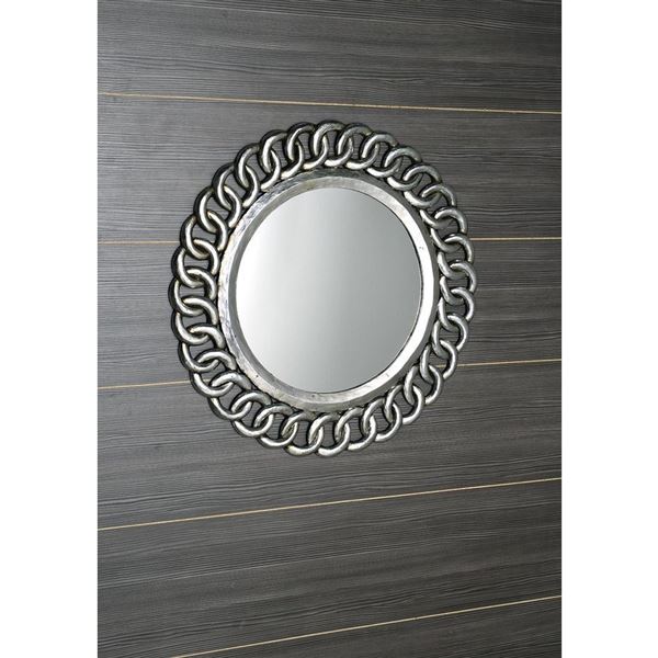 Zrkadlo SAPHO 80 cm CERCLE, strieborný rám drevo