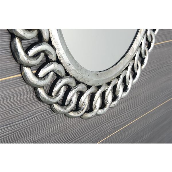 Zrkadlo SAPHO 80 cm CERCLE, strieborný rám drevo