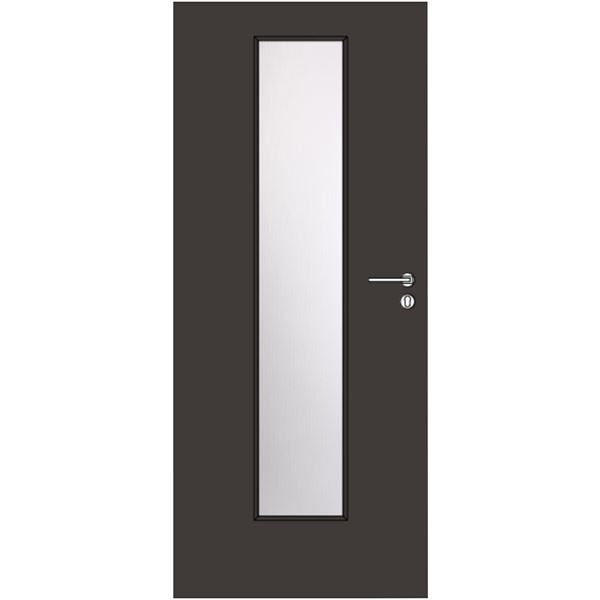 Interiérové dvere Solodoor KLASIK 7 so sklom, 60 ľavé, antracit