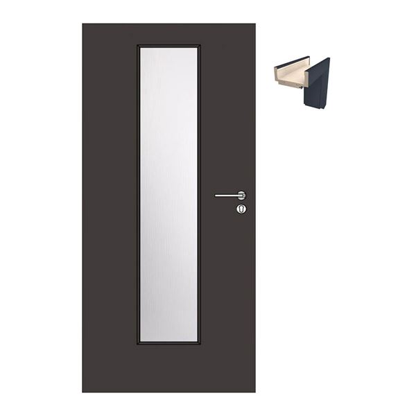 SET Dvere Solodoor KLASIK 7 so sklom 80 ľavé + obložková zárubňa 265-375 mm, antracit