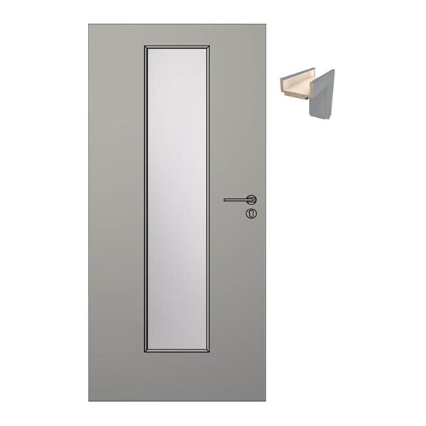 SET Dvere Solodoor KLASIK 7 so sklom 70 pravé + obložková zárubňa 175-260 mm, sivá