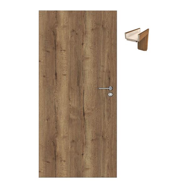 SET Dvere Solodoor KLASIK plné 90 pravé + obložková zárubňa 260-360 mm, dub halifax