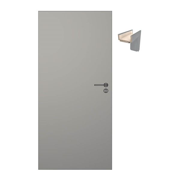 SET Dvere Solodoor KLASIK plné 80 pravé + obložková zárubňa 260-360 mm, sivá