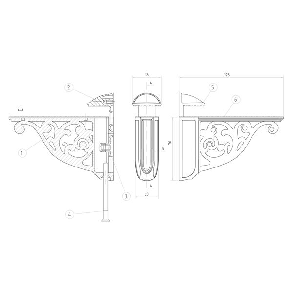 Držiak na poličky Sapho Asoffi 8 mm, 2 ks, chróm