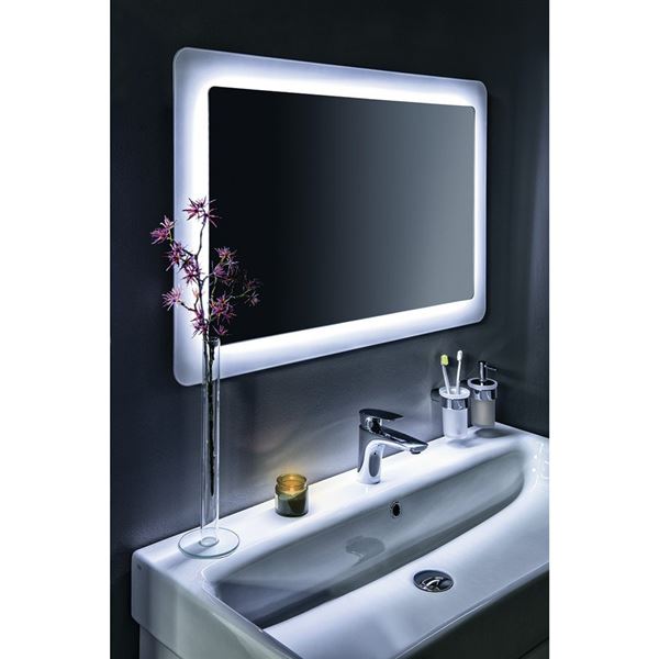 Zrkadlo SAPHO LORDE 90 × 60 cm s LED osvetlením, biele