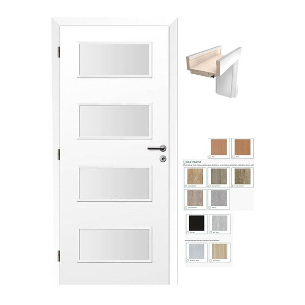 SET Dvere Solodoor SM 17 60 pravé + obložková zárubňa 260-375 mm, ostatné farebné prevedenie