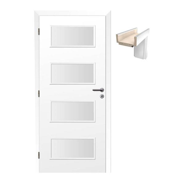 SET Dvere Solodoor SM 17 60 ľavé + obložková zárubňa 95-175 mm, biela