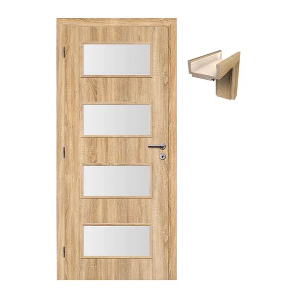 SET Dvere Solodoor SM 17 80 ľavé + obložková zárubňa 260-375 mm, dub sonoma